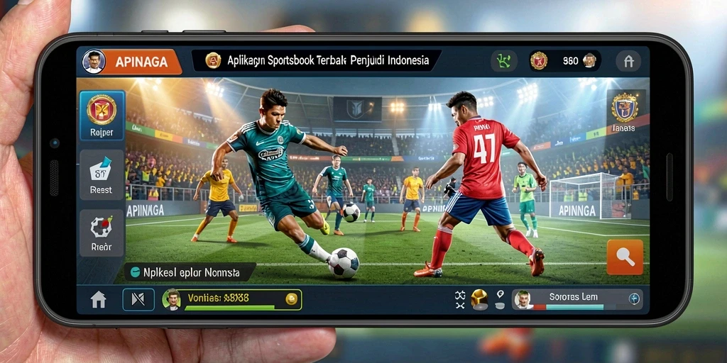 Screenshot gameplay APINAGA menunjukkan taruhan olahraga dengan berbagai pilihan.