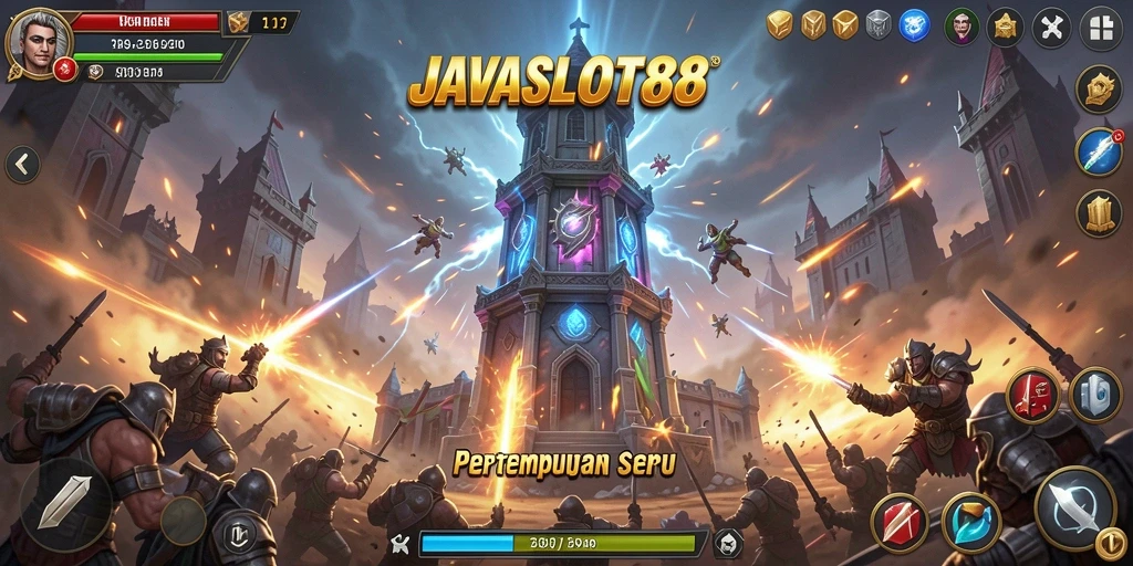 Tampilan menarik dari gameplay Tower Defense JAVASLOT88.