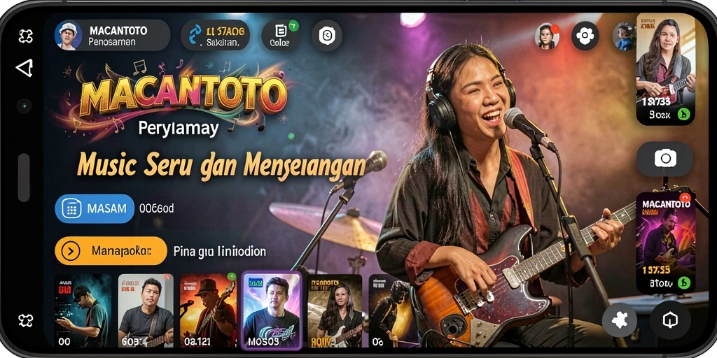 Screenshot gameplay <strong>MACANTOTO</strong> menampilkan suasana permainan musik yang seru.