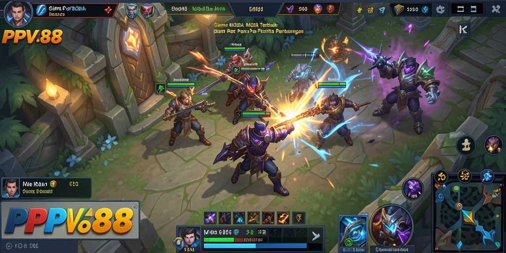 Tangkapan layar gameplay PPV88 yang menampilkan pertempuran seru di arena.