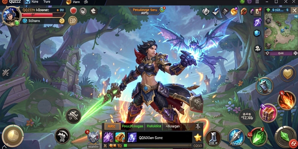 Tampilan gameplay QQ222 yang seru dalam petualangan ARPG.