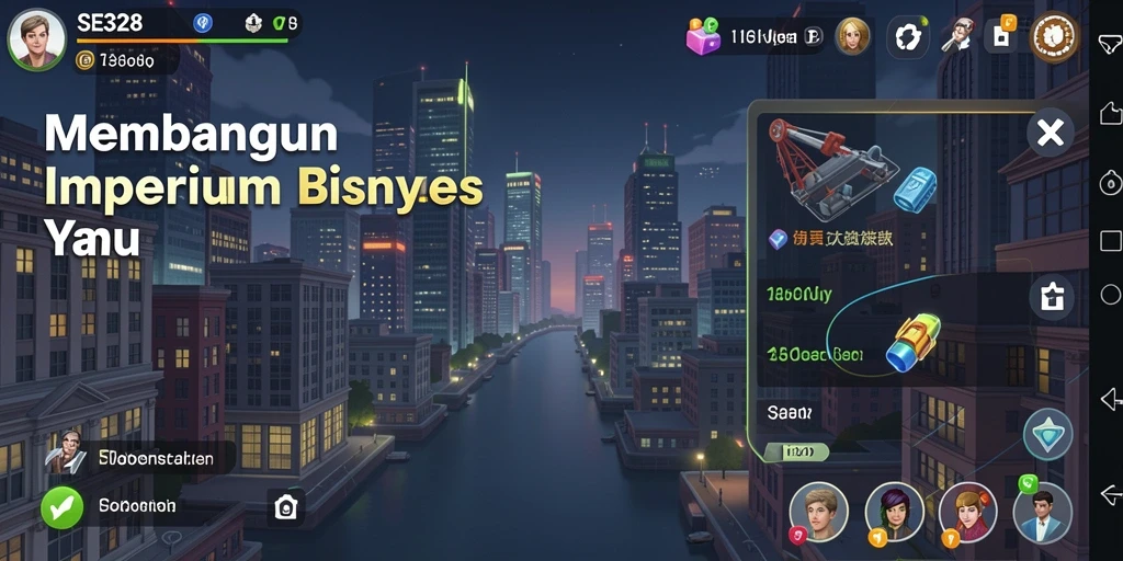 Screenshot menunjukkan momen seru dalam mengelola bisnis Tycoon.