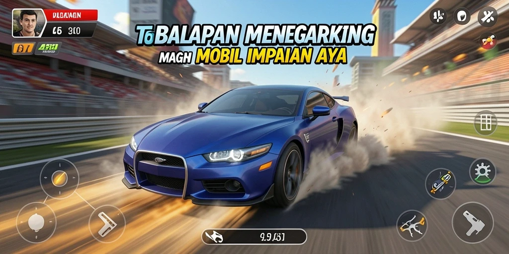 Gameplay T6 menampilkan balapan mobil yang mendebarkan dan penuh aksi.