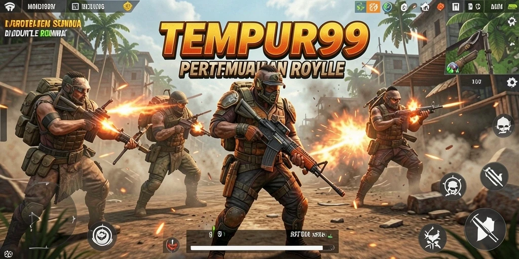 Gameplay seru TEMPUR99 dengan aksi Battle Royale yang intens.