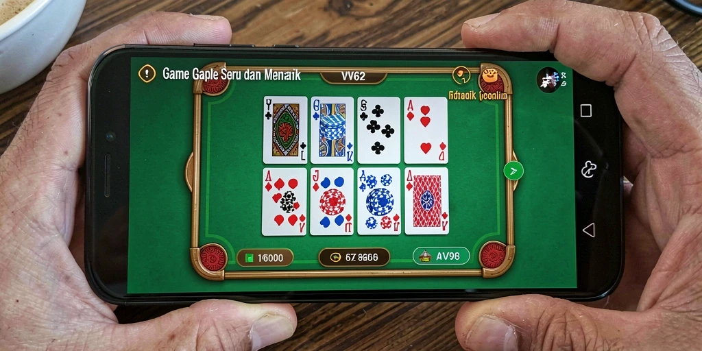 Gameplay menegangkan dalam permainan Gaple yang seru.
