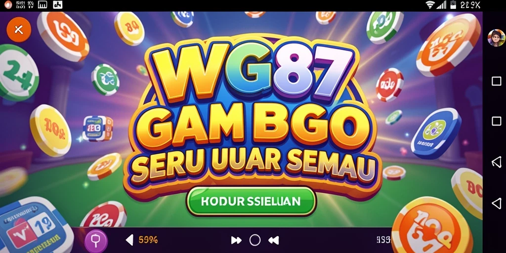Screenshot gameplay Bingo di WG87 menunjukkan kartu penuh warna dan interaksi seru.